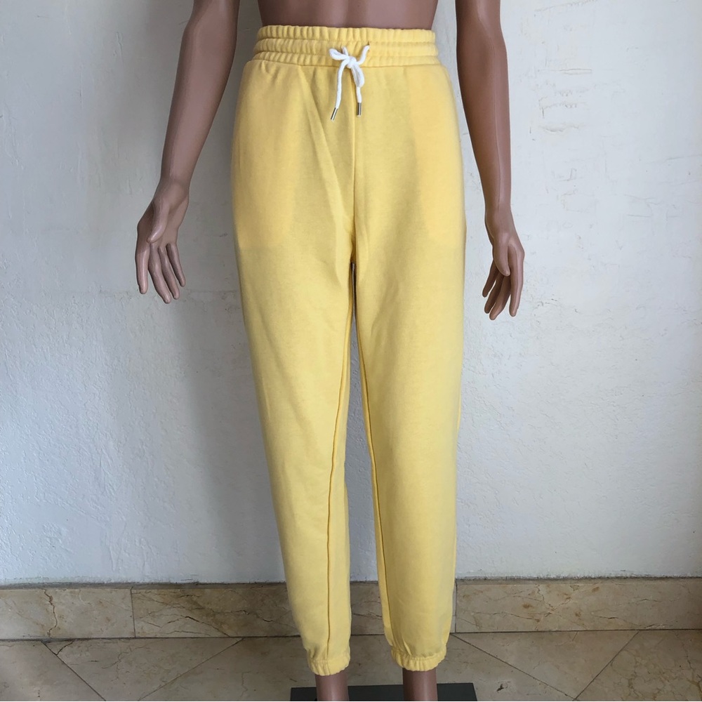 Forever 21 Yellow Sweatpants Joggers Women’s Size S Drawstring Elastic Waist